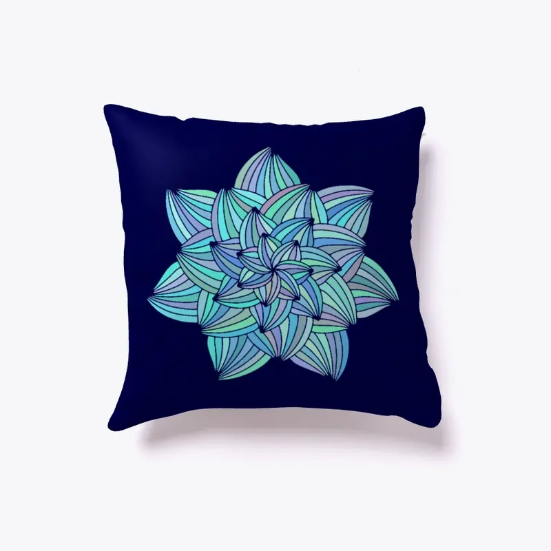 Ethnic spiritual flower print pillow