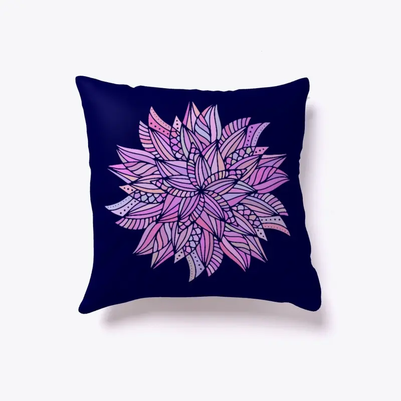 Ethnic spiritual flower print pillow