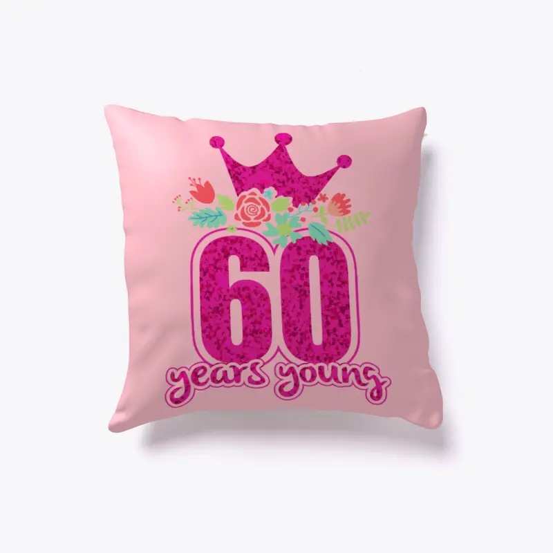 60 years old birthday pillow for women